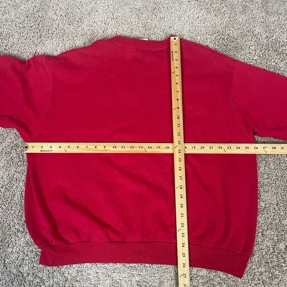 Crewneck Sweatshirt Womens Plus Size 18W 20W Red Graphic Grandma Cottage Garden - Picture 12 of 13